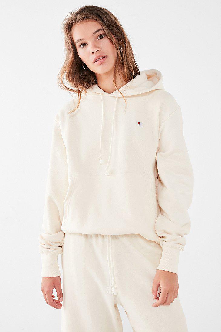 Champion & Uo Cream Reverse Weave Hoodie in Natural | Lyst