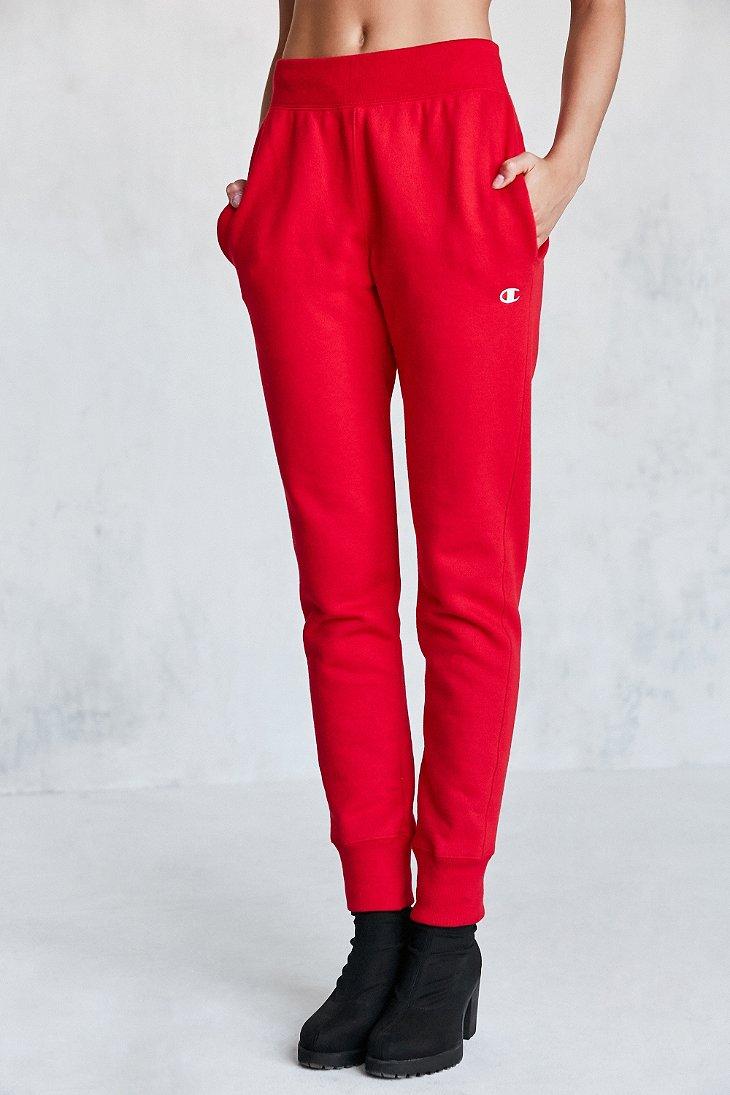 Champion + Uo Reverse Jogger Pant in Red | Lyst