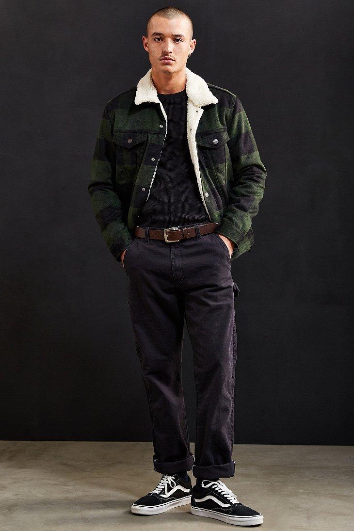 Levi's Buffalo Plaid Flannel Sherpa Trucker Jacket for Men | Lyst