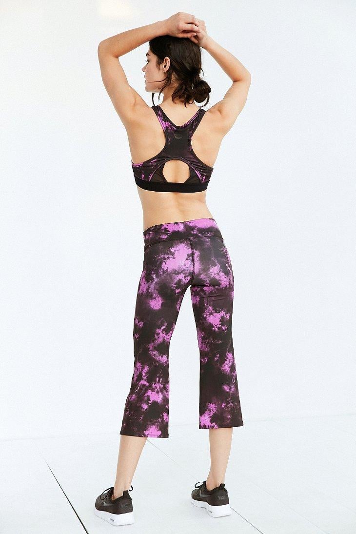 NEW Without Walls Blythe Yoga Kick Flares Crop Pants Purple Tie Dye
