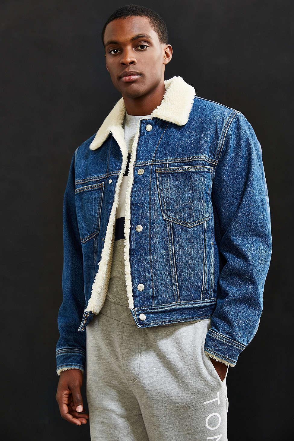 Tommy Hilfiger Tommy Jeans For Uo Sherpa Lined Denim Trucker Jacket in  Indigo (Blue) for Men - Lyst