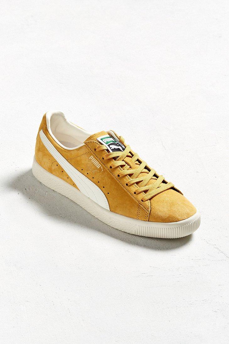 PUMA Suede Clyde Premium Core Sneaker in Yellow for Men - Lyst