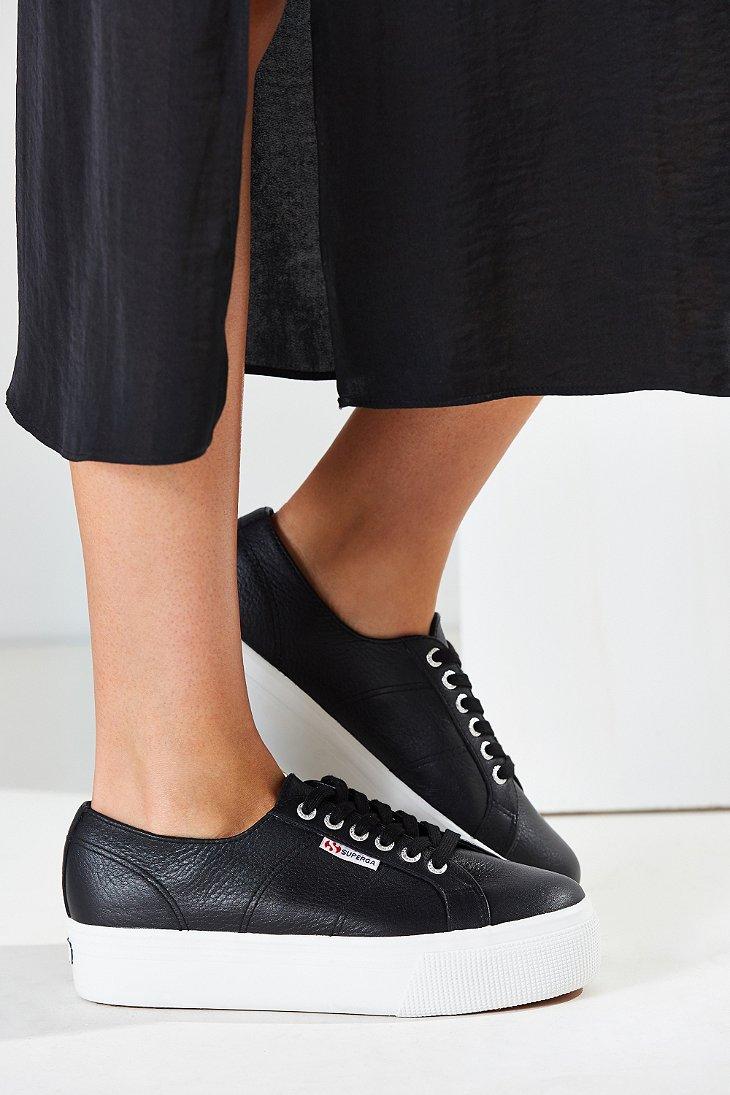 black superga platform trainers