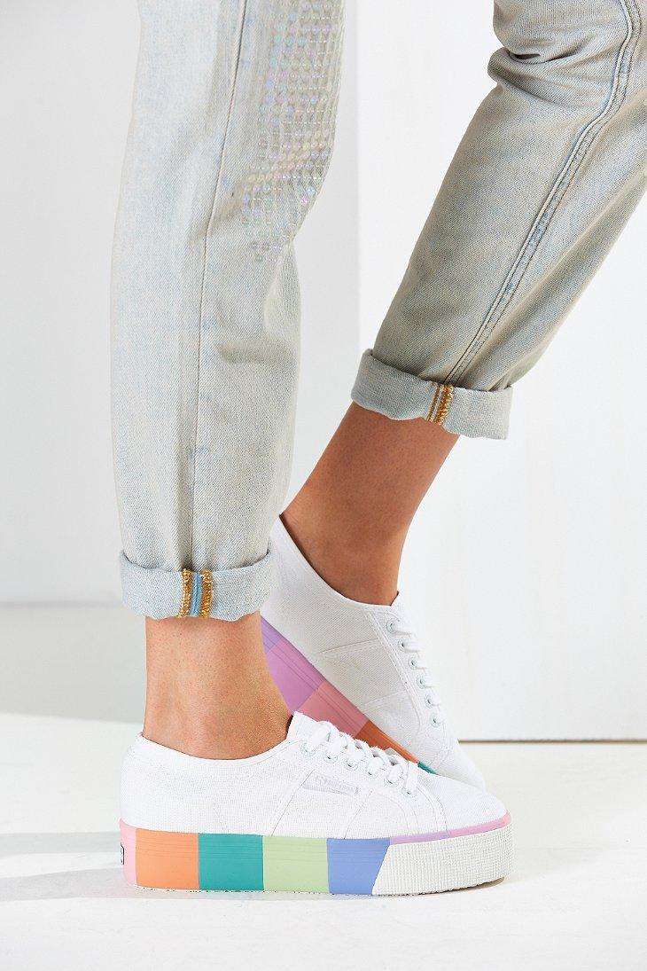 multicolor platform sneakers
