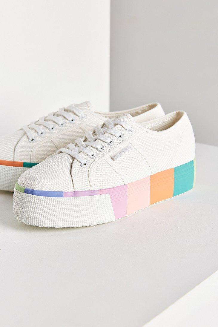 multicolor platform sneakers
