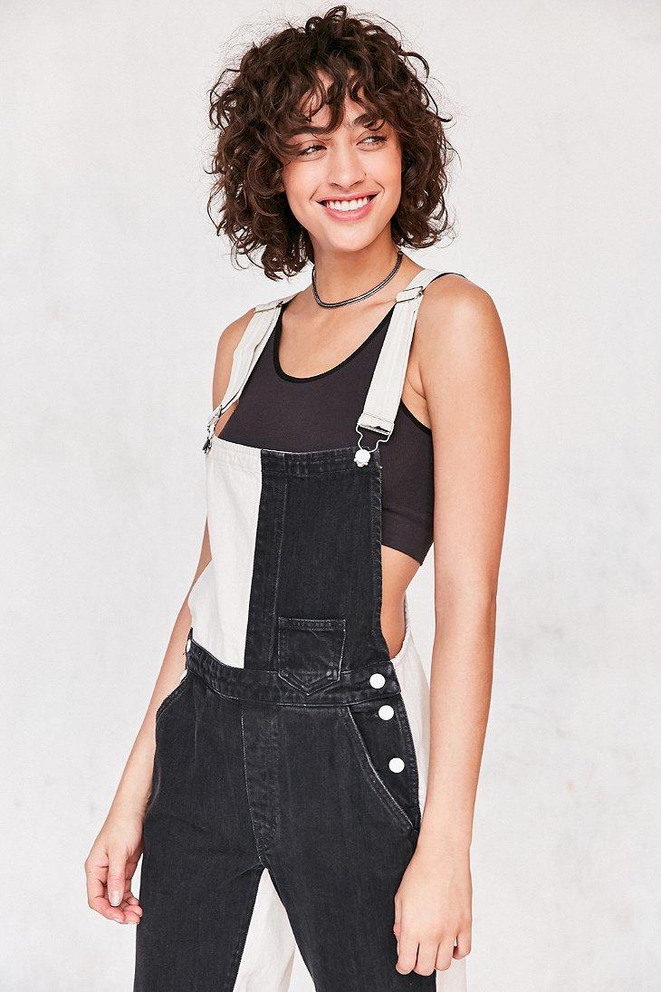 Guess 1981 Colorblock Dungaree Overall in Black | Lyst