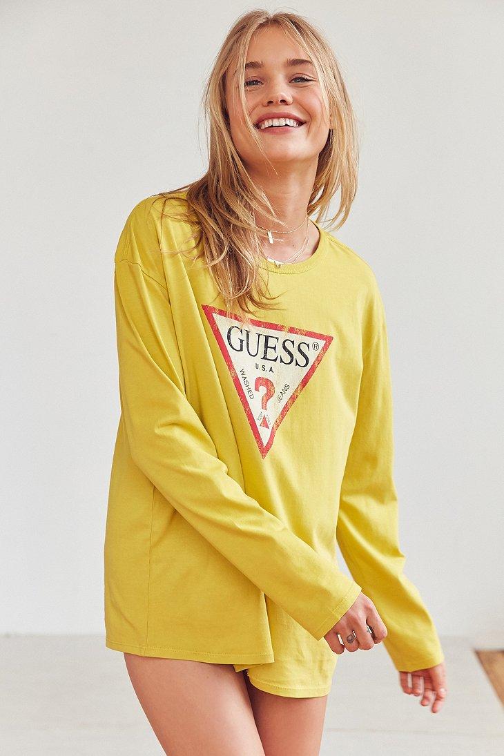 guess yellow long sleeve