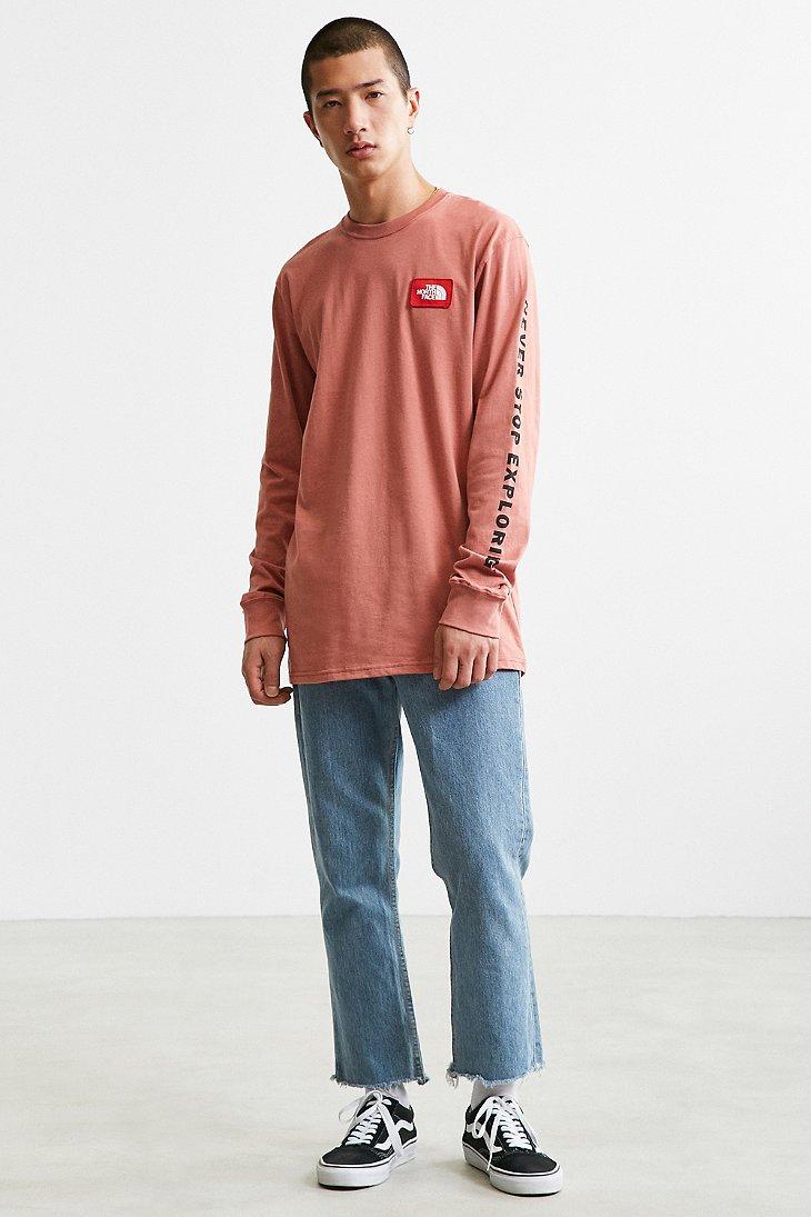 the north face long sleeve patch tee