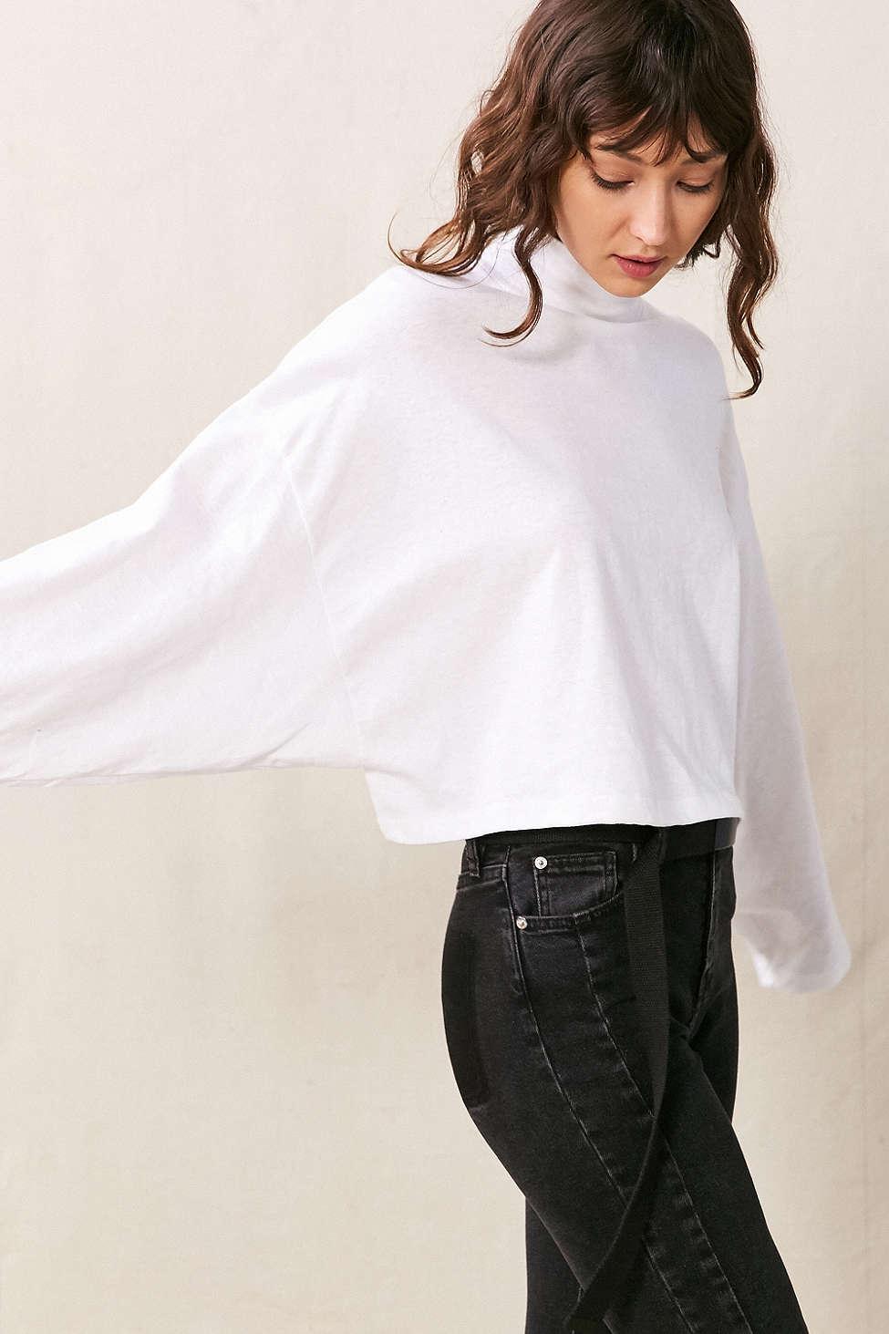 Download Urban Renewal Denim Vintage Oversized Mock Neck Long ...