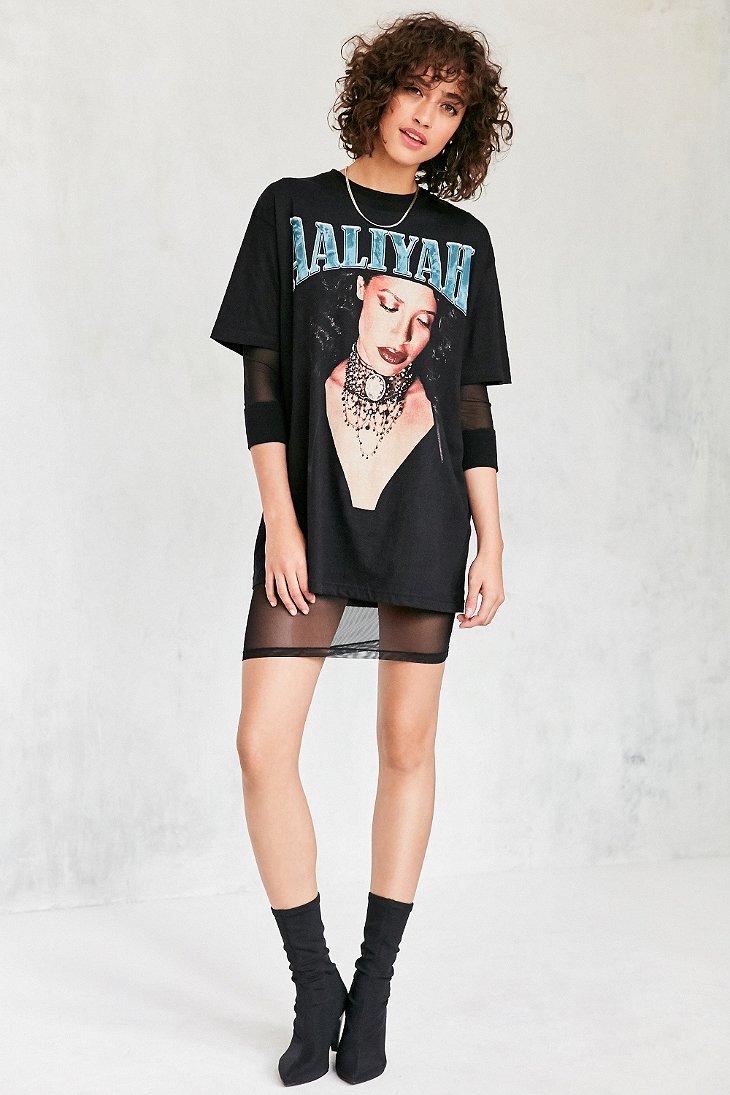 Urban Outfitters Cotton Aaliyah Tee in Black - Lyst