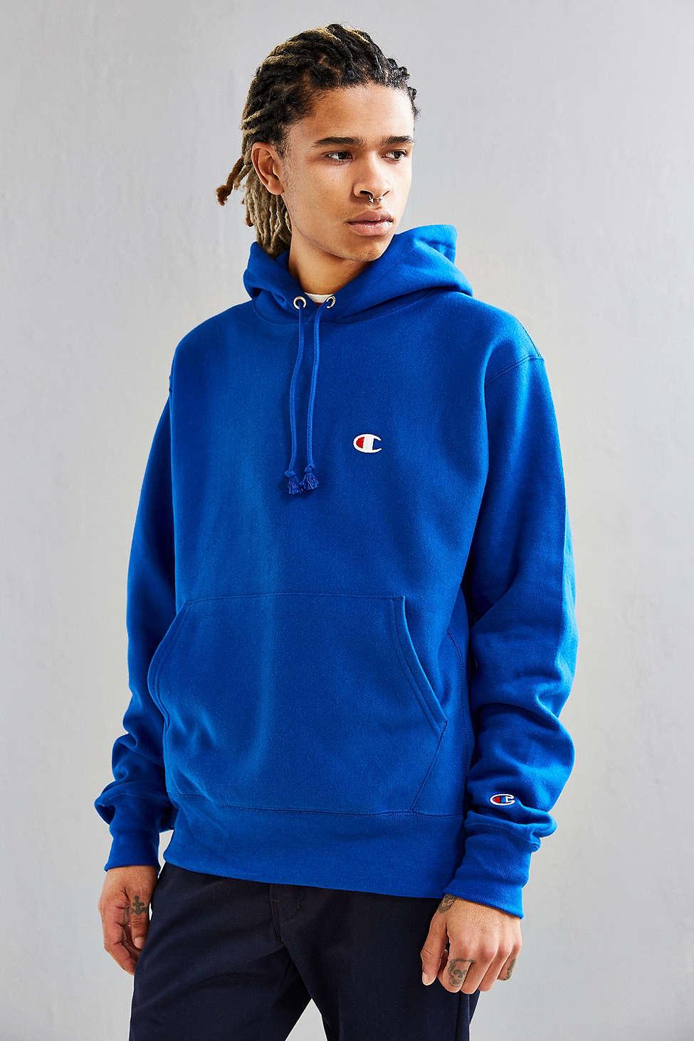 Champion Reverse Weave Hoodie Sweatshirt in Blue for Men | Lyst