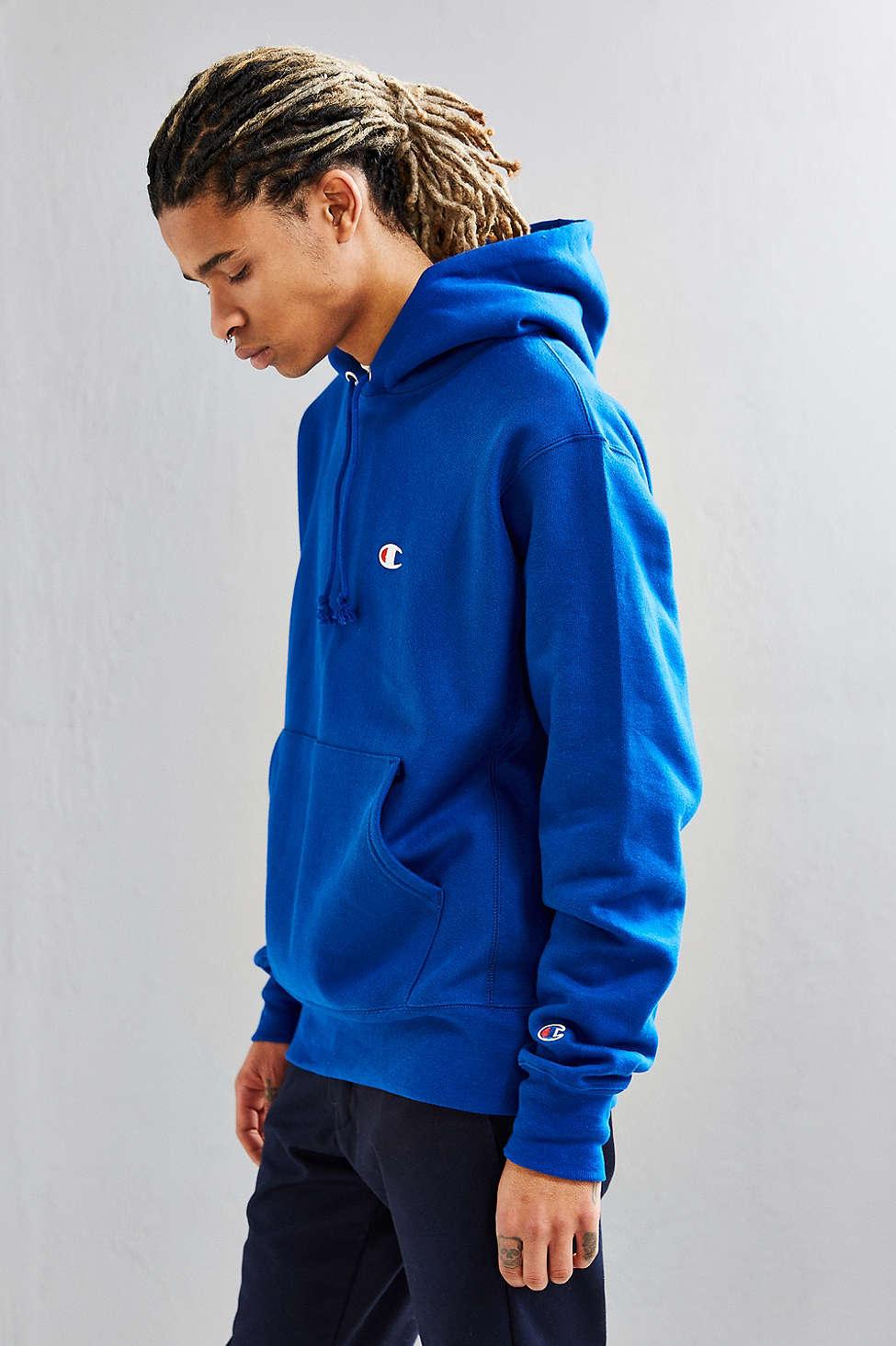 Champion Reverse Weave Hoodie Sweatshirt in Blue for Men | Lyst