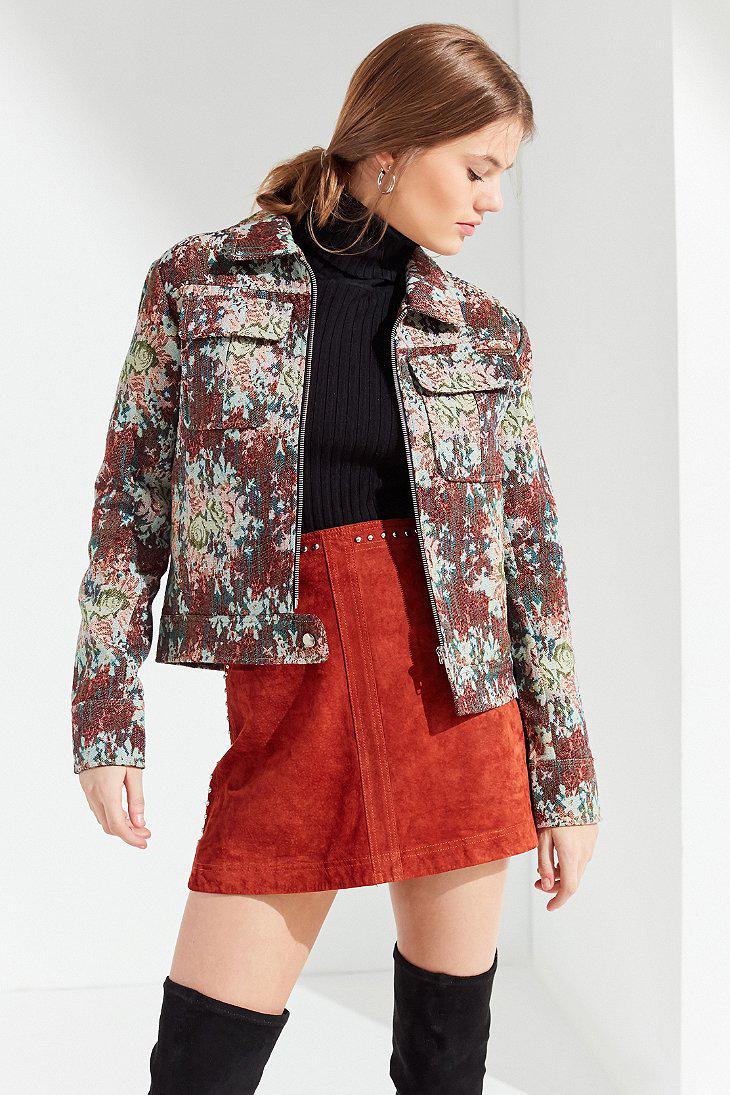 bdg floral jacquard trucker jacket