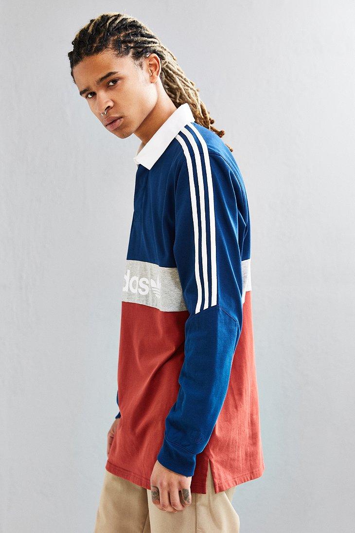 adidas Originals Cotton Skateboarding Nautical Rugby Shirt in Maroon (Blue)  for Men - Lyst