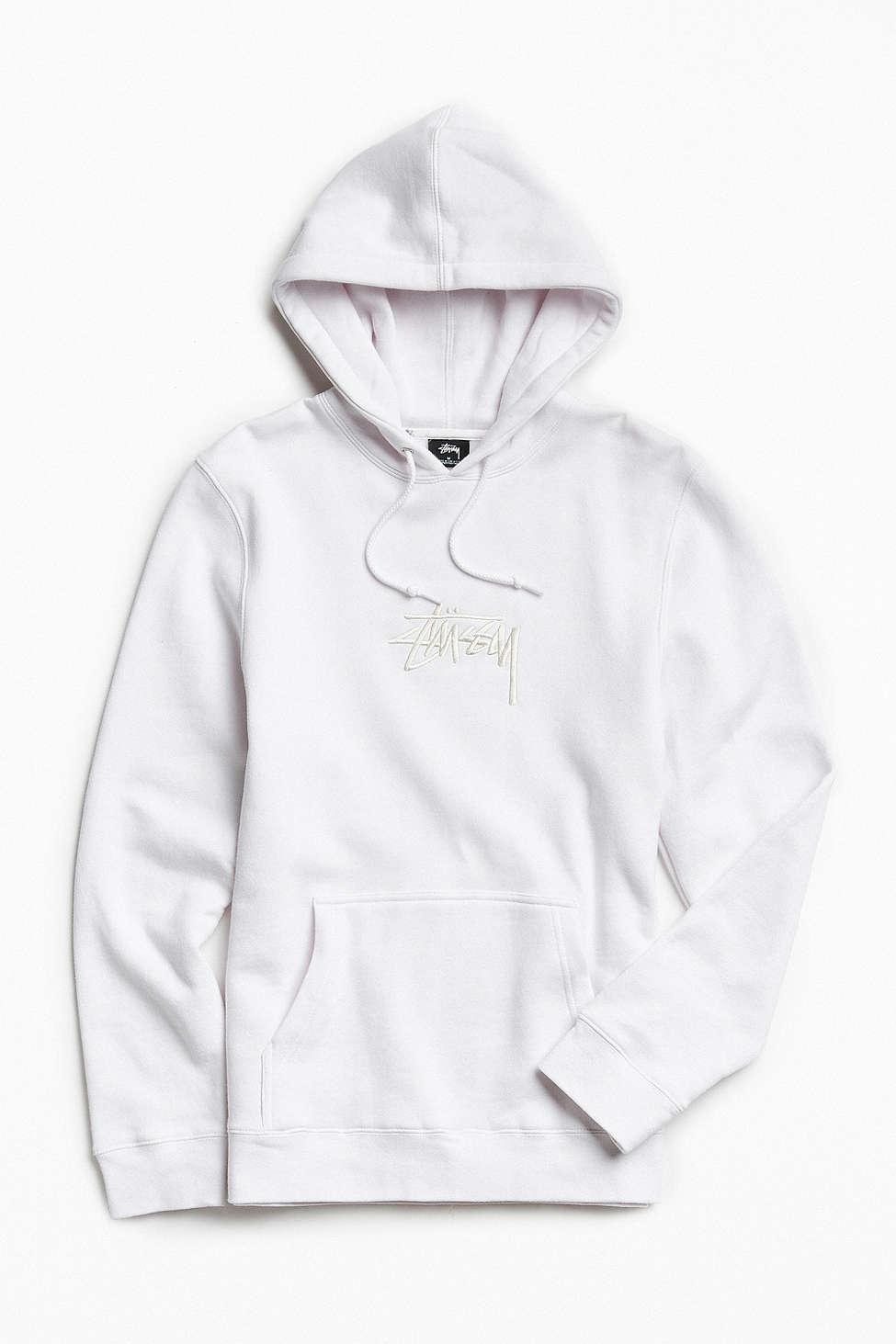 white embroidered hoodie