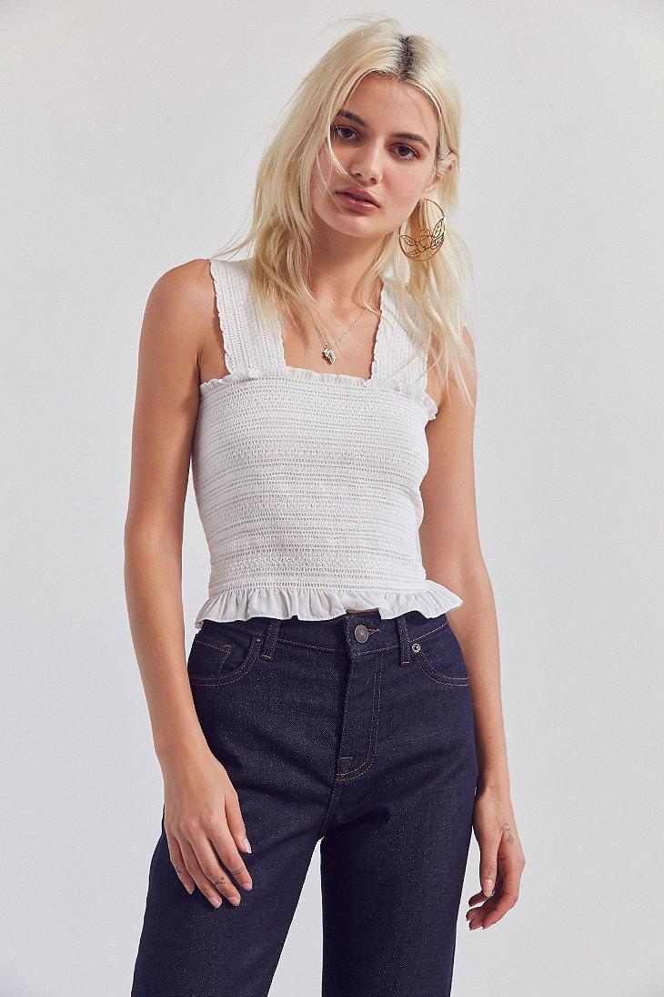 white smocked tank