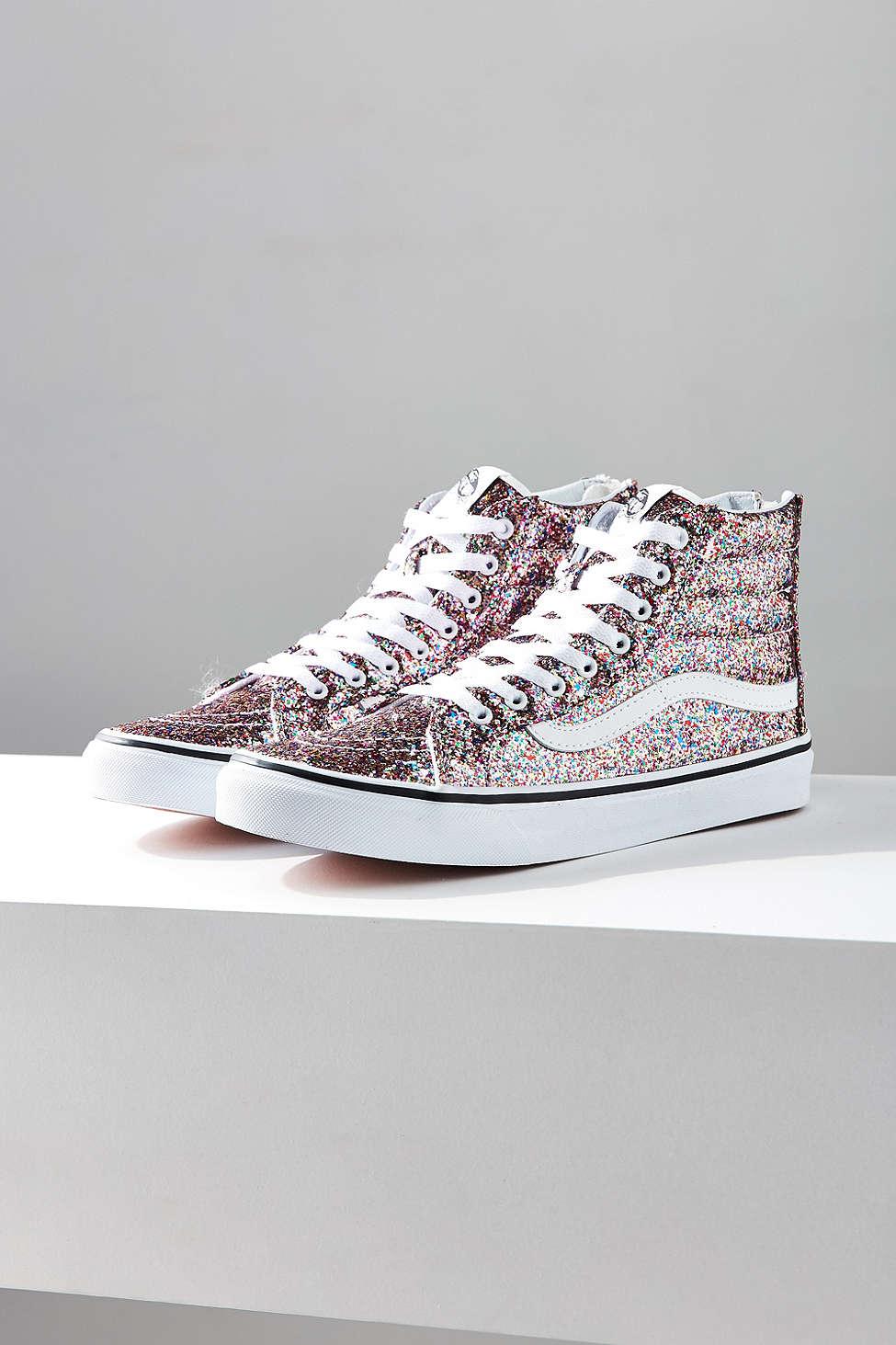 chunky glitter vans high tops