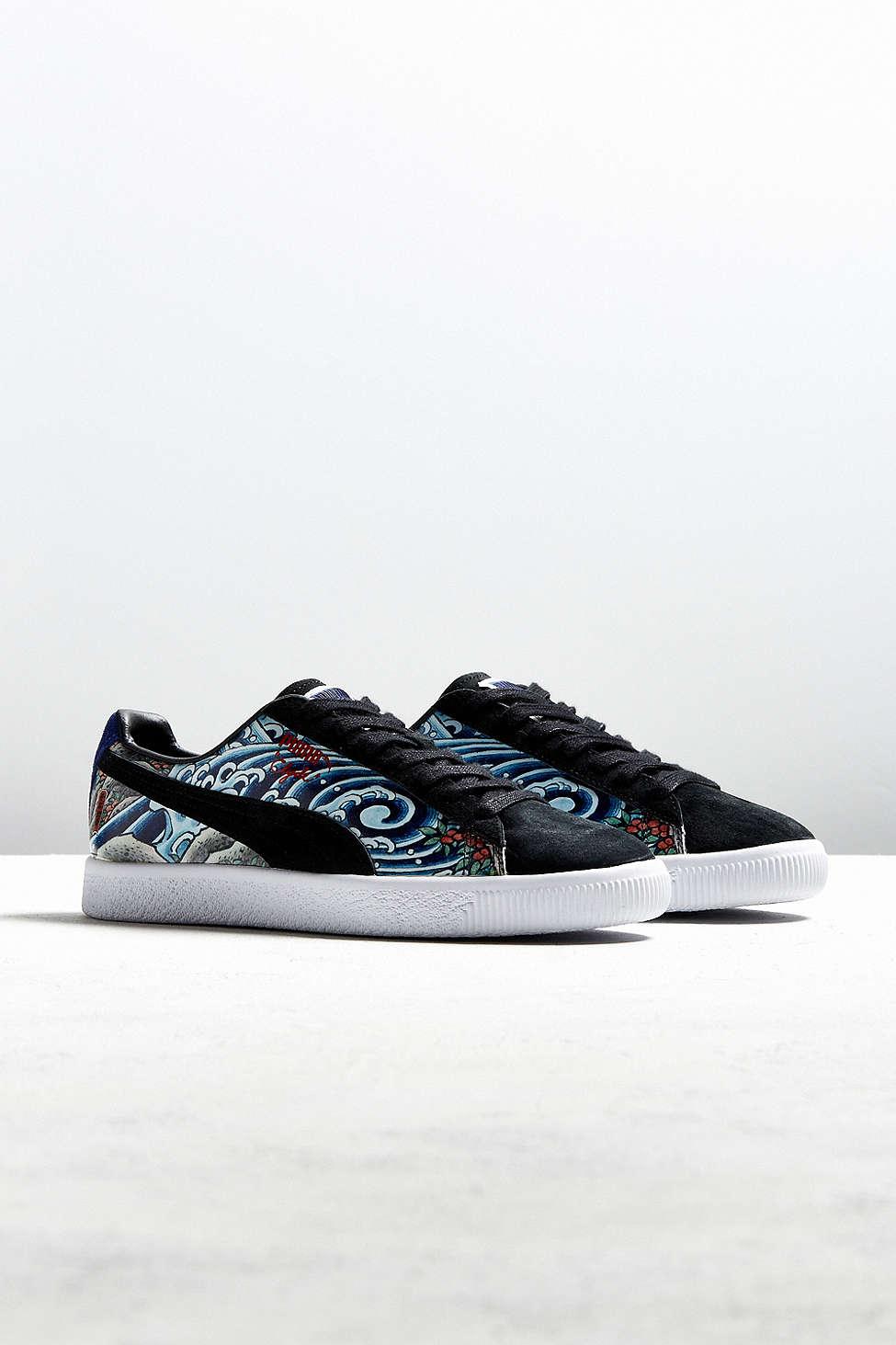 PUMA Leather X Atmos Clyde Three Tides Tattoo Sneaker for Men - Lyst