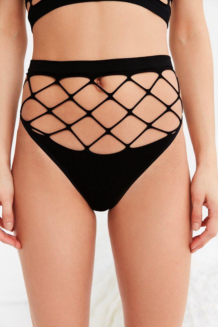 Walter Cunningham bladzijde Burgerschap Out From Under Exploded Fishnet High-waisted Panty in Black | Lyst