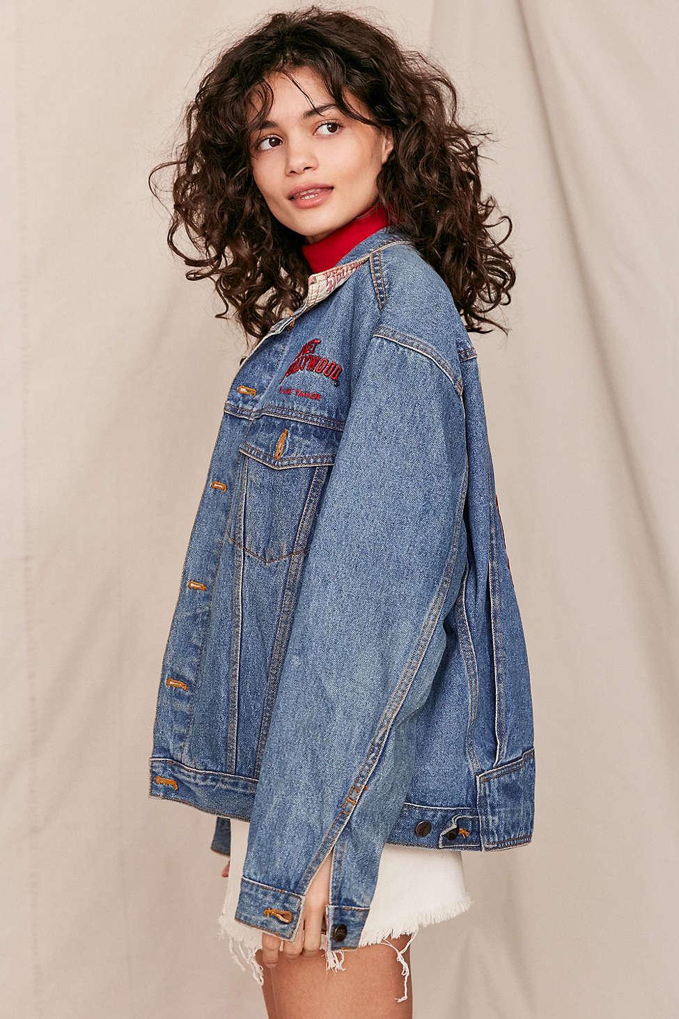 Urban Renewal Vintage Planet Hollywood Lake Tahoe Denim Jacket in Blue
