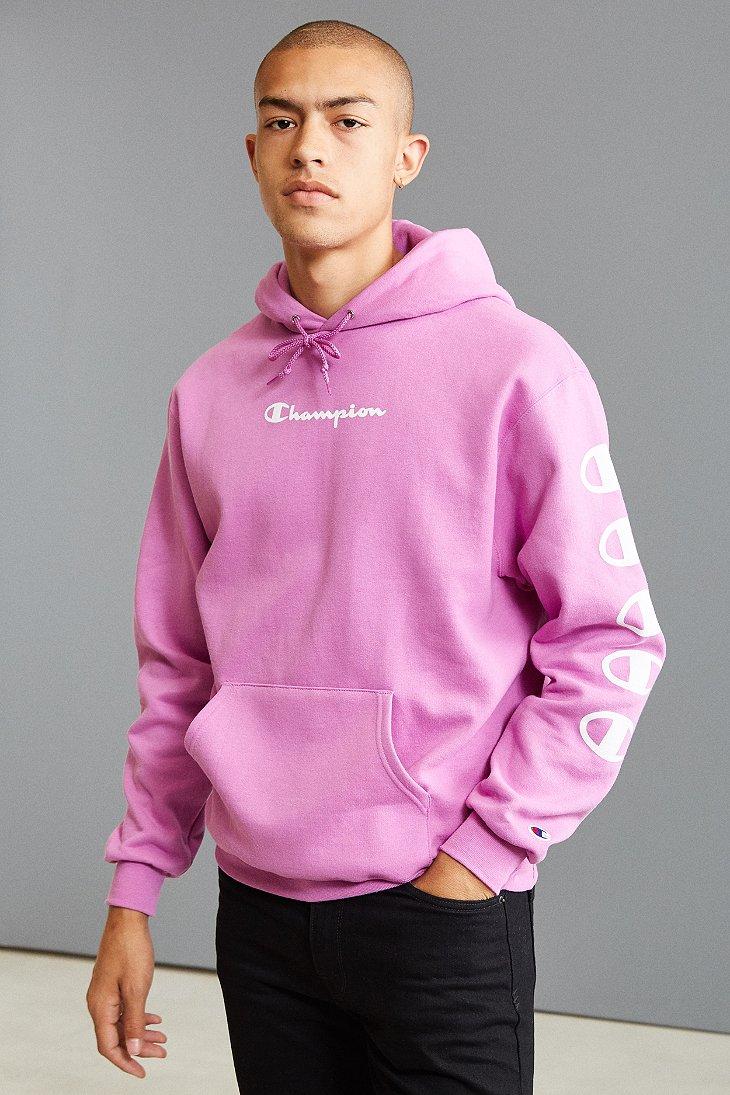 pink champion hoodie mens