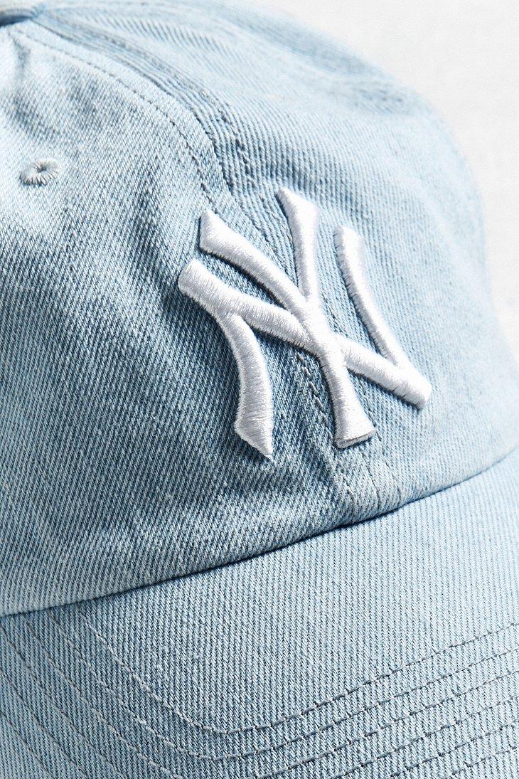 47 Brand New York Yankees Denim Baseball Hat in Blue for Men | Lyst