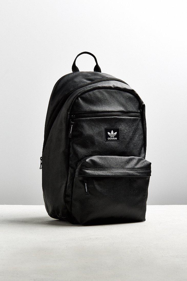 adidas Originals National Premium Faux Leather Backpack in Black for Men | Lyst