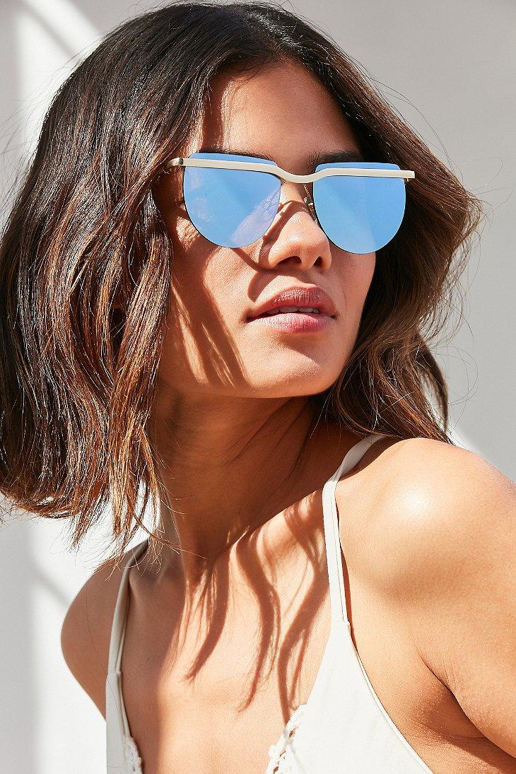 Le Specs Mafia Moderne Rimless Sunglasses in Gold (Metallic) - Lyst