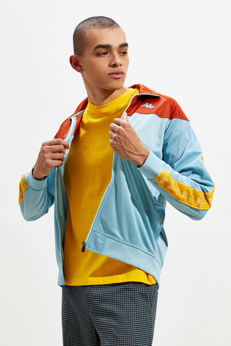 Kappa Synthetic Uo Exclusive Banda Anniston Velvet Tape Track Jacket in  Blue for Men | Lyst