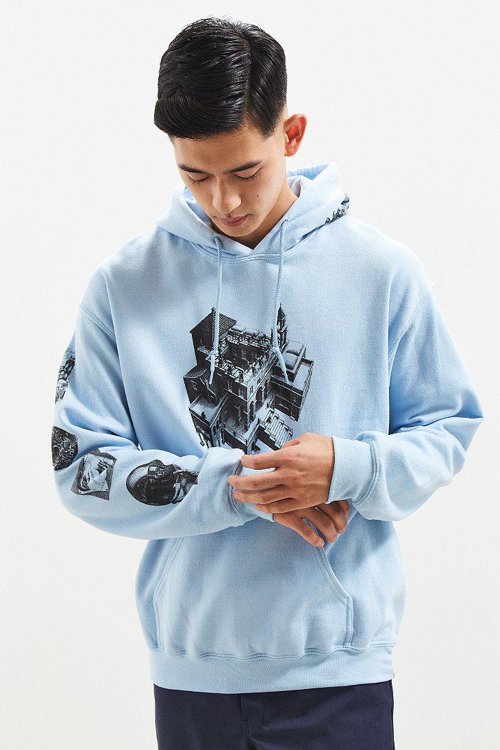 Urban Outfitters Cotton M.c. Escher Hoodie Sweatshirt in Sky (Blue) for Men  - Lyst