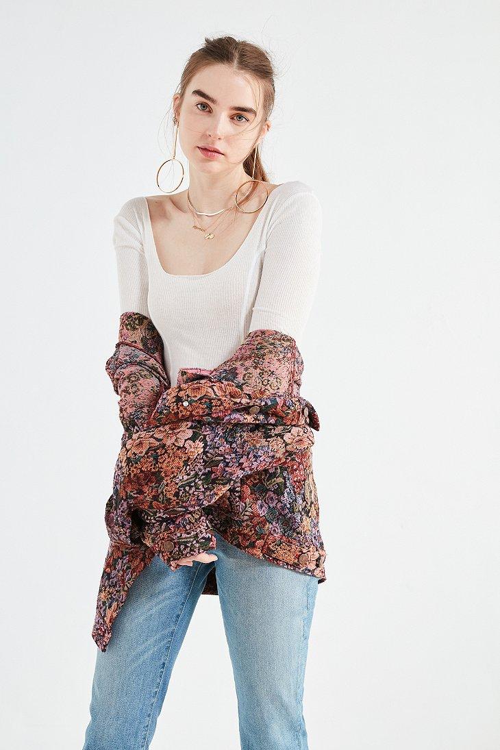 bdg floral jacquard trucker jacket