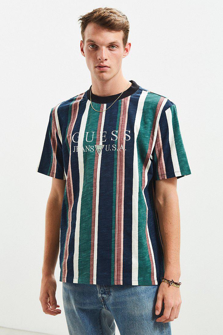 Guess UO Exclusive 81 Sayer Stripe T-shirt in Blue for Men | Lyst