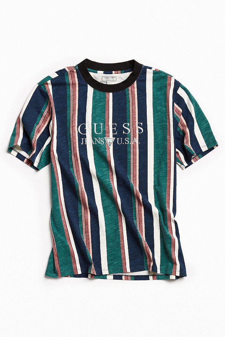 Guess Cotton UO Exclusive Sayer Stripe T-shirt in Blue for Men - Lyst