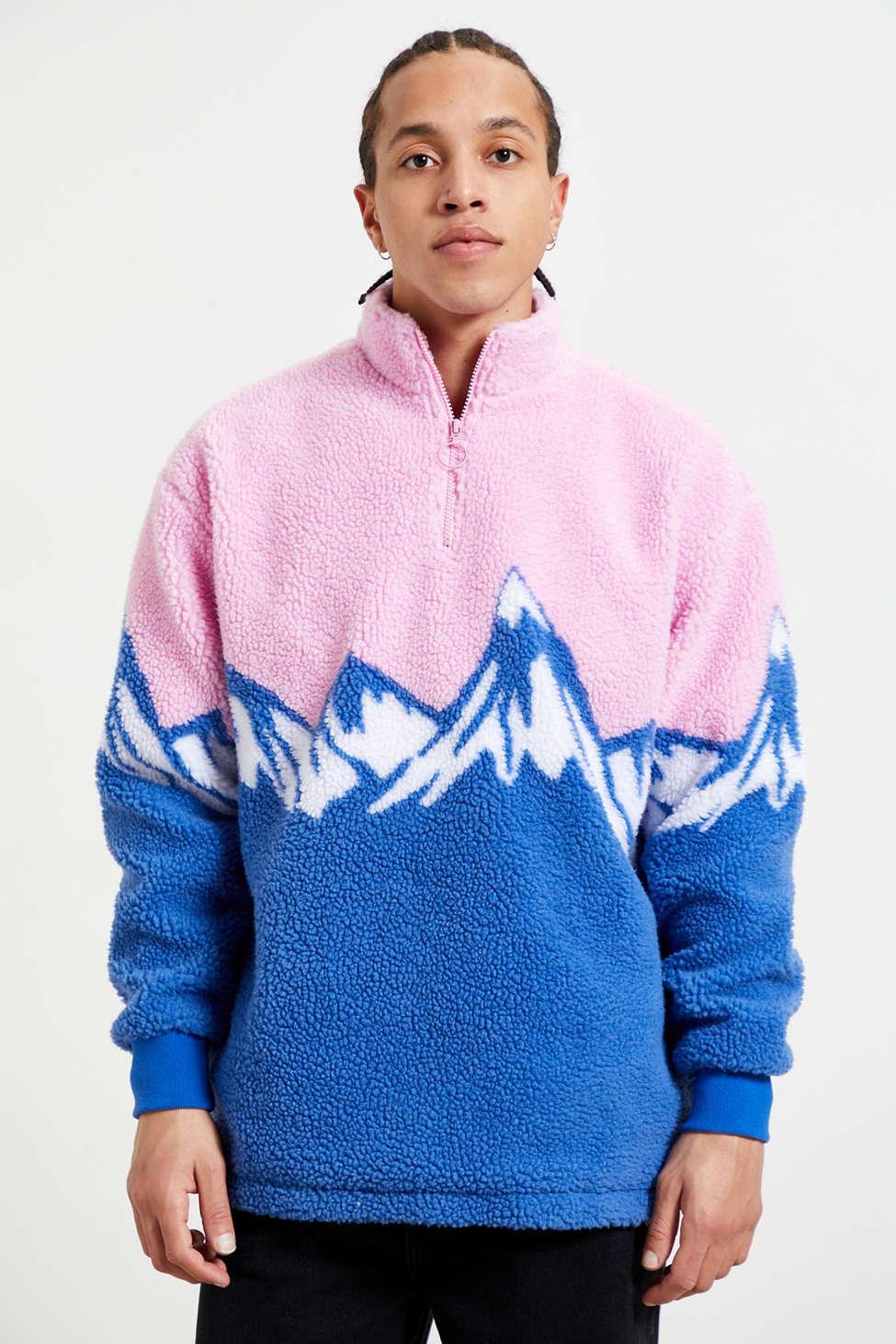 Lazy Oaf Snow Mountain Zip Fleece Sweatshirt in Blue for Men | Lyst Canada