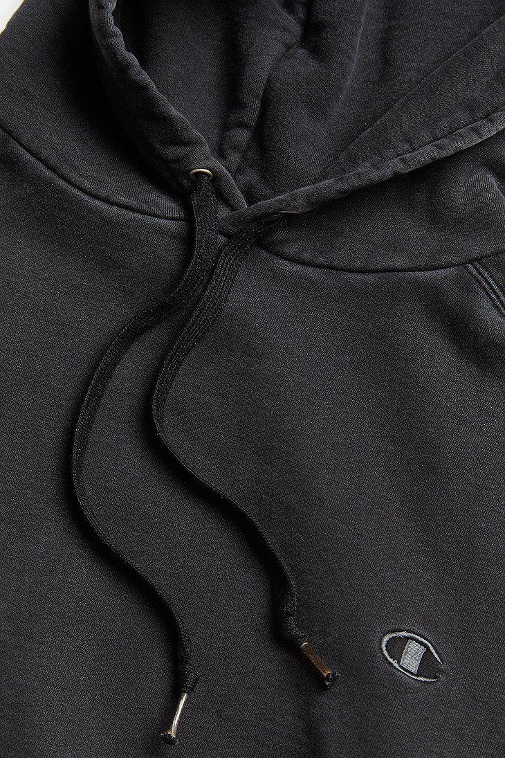 Champion Vintage Washed Black Small Logo Hoodie Sweatshirt for Men | Lyst