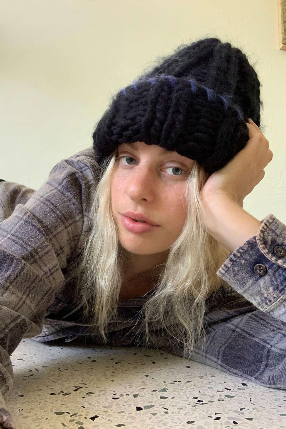 Chunky whip stitch beanie Clearance