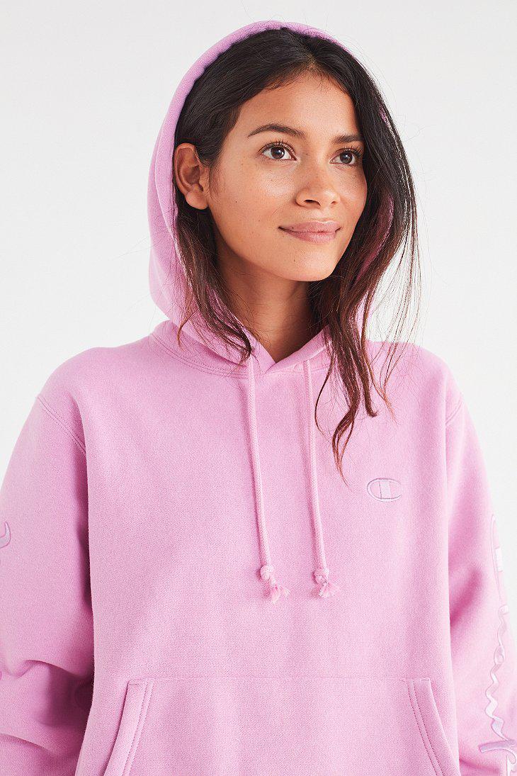 Cotton & Uo Reverse Weave Embroidered in Rose Pink (Pink) - Lyst