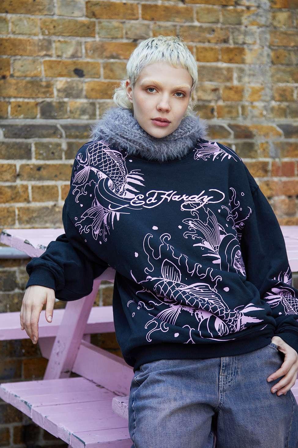 Ed Hardy Koi River Crew Neck Sweatshirt in Blue Lyst UK