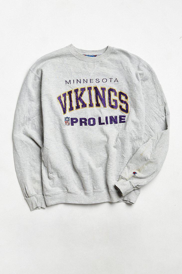 Urban Outfitters Vintage Champion Minnesota Vikings Pro Line Crew Neck  Sweatshirt in Gray for Men | Lyst