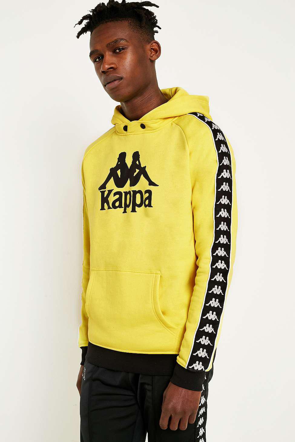 yellow kappa hoodie mens