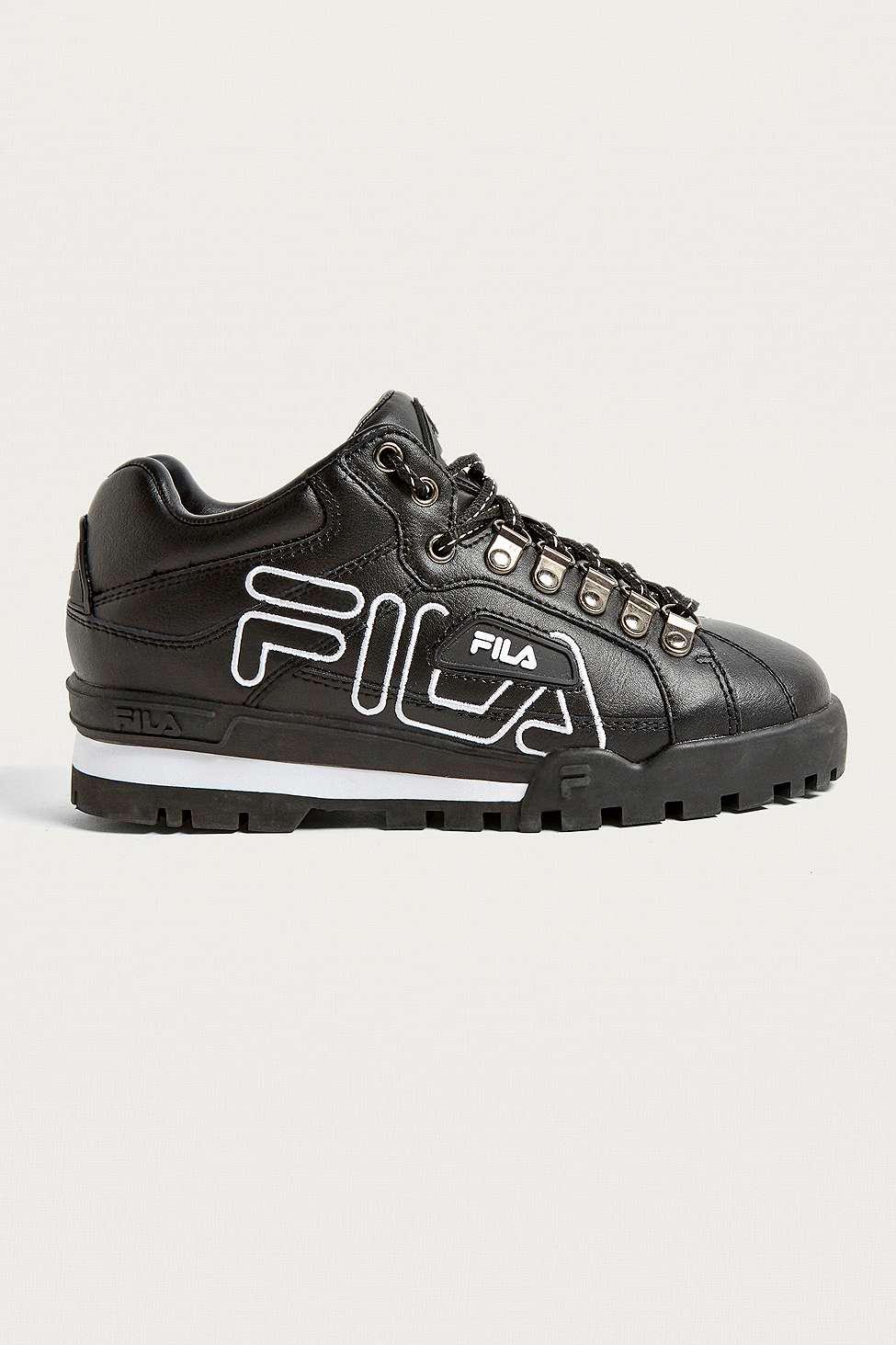 fila black leather trainers