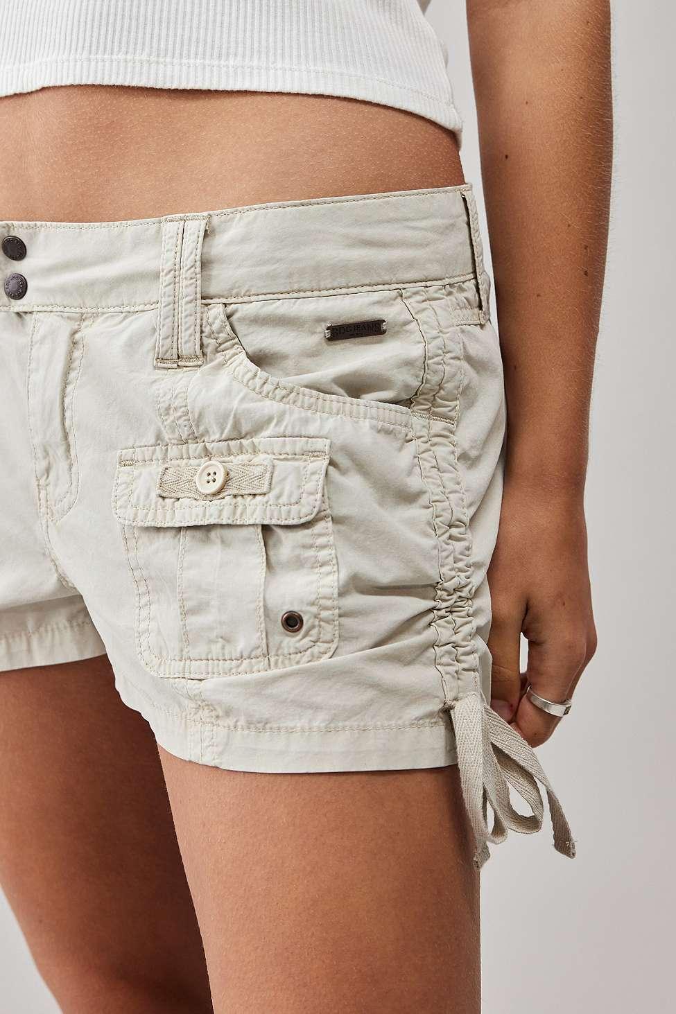 BDG Chloe Ruched Y2k Shorts in White | Lyst UK