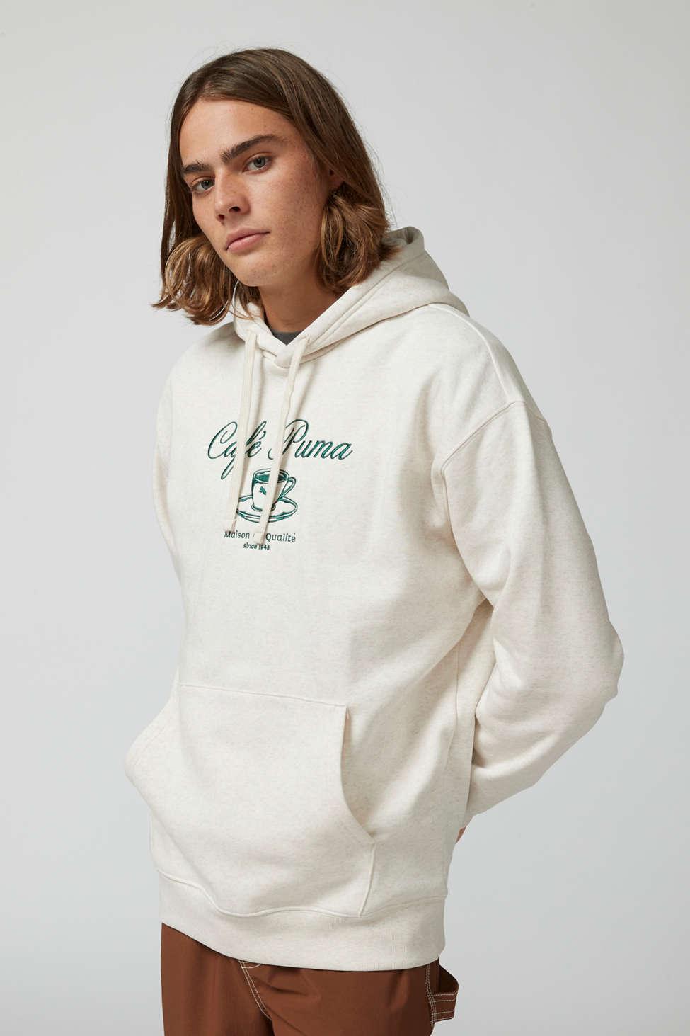 PUMA Café Hoodie Sweatshirt In Cream,at Urban Outfitters in Gray for Men |  Lyst