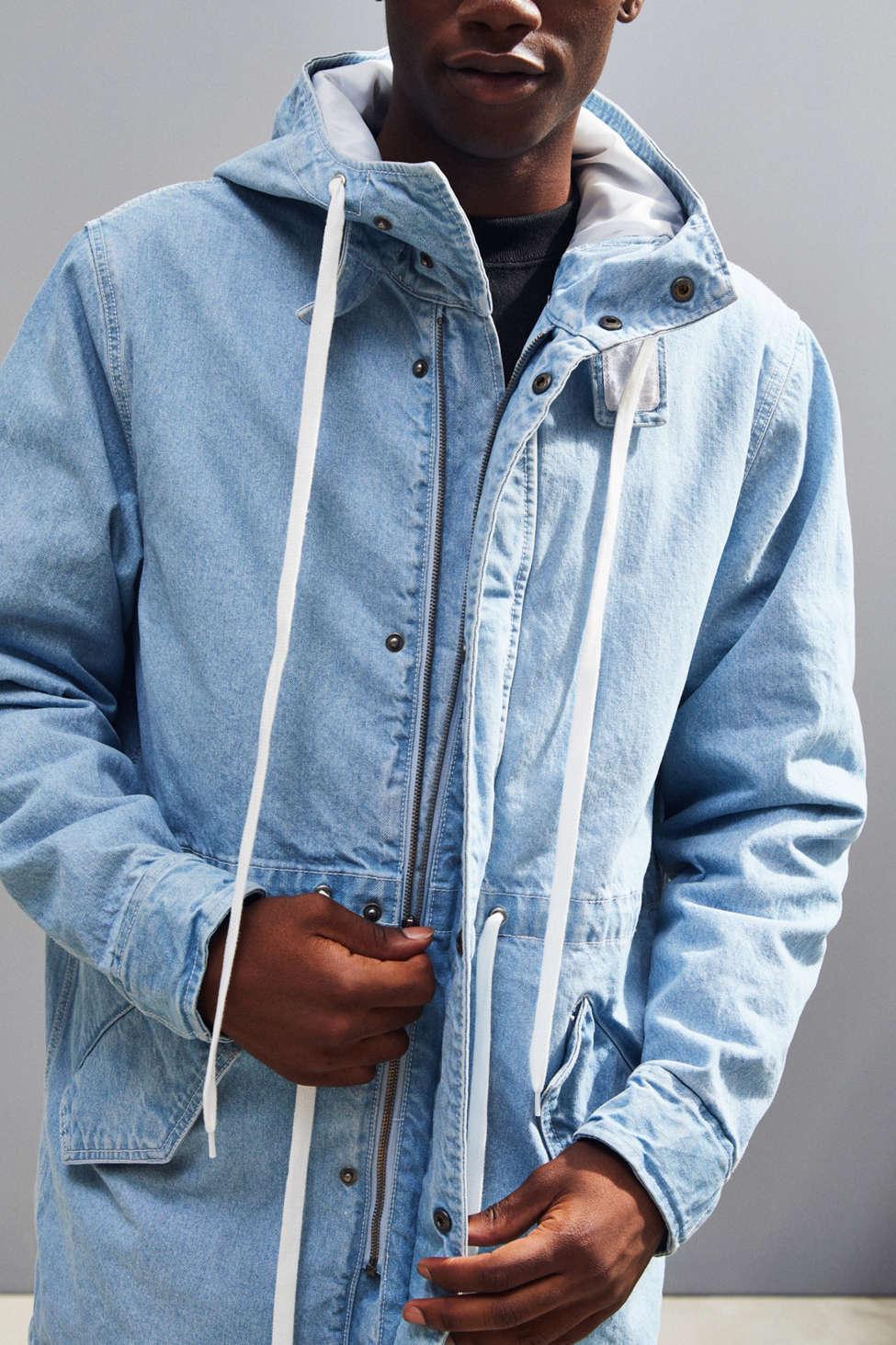 denim fishtail parka