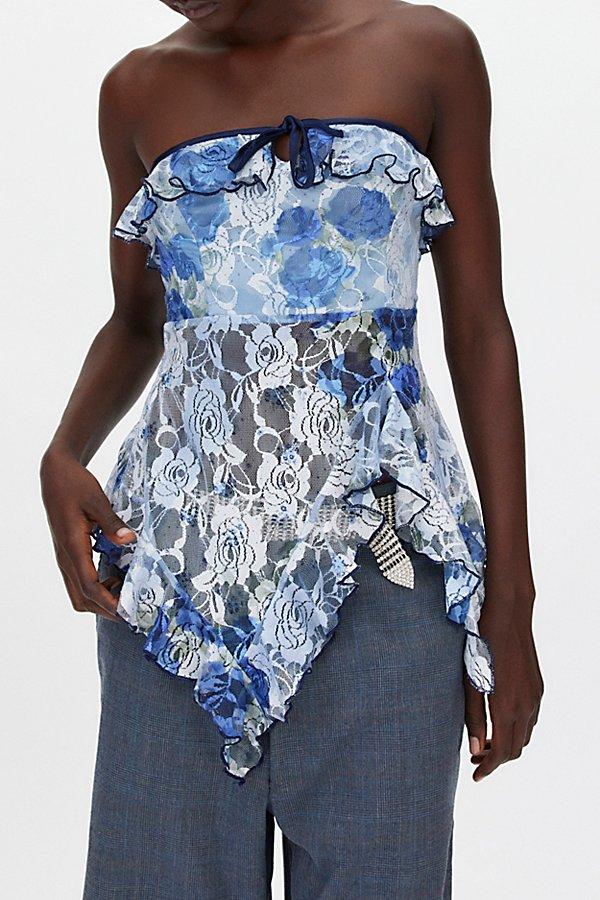 Kimchi Blue Kimchi Gwen Asymmetric Lace Ruffle Babydoll Tube Top in Blue | Lyst Kimchi Blue Kimchi Gwen Asymmetric Lace Ruffle Babydoll Tube Top in Blue | Lyst
