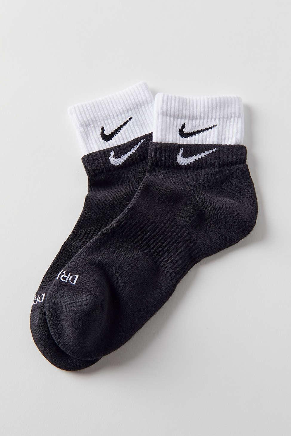 Nike Everyday Plus Cushioned Training Double-cuff Quarter Sock in Black |  Lyst