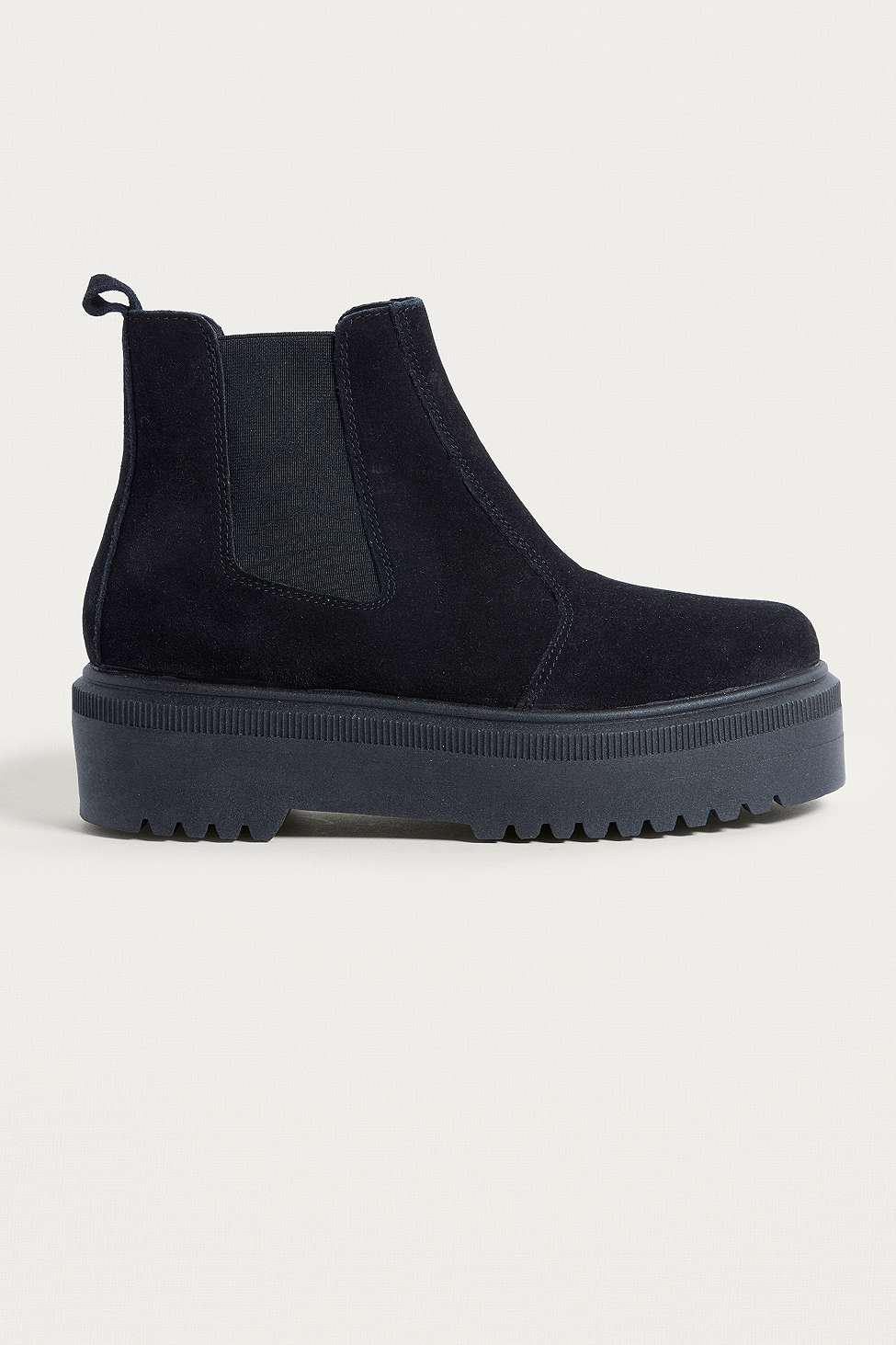suede platform chelsea boots