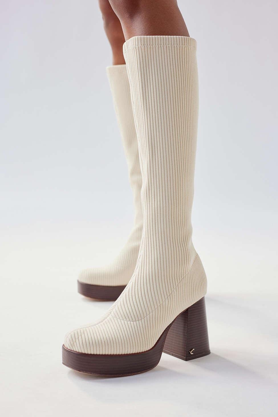 Circus by Sam Edelman Simone Tall Knit Boot in White | Lyst