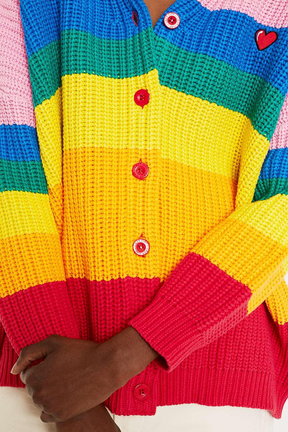 Lazy Oaf Boring Rainbow Stripe Cardigan 
