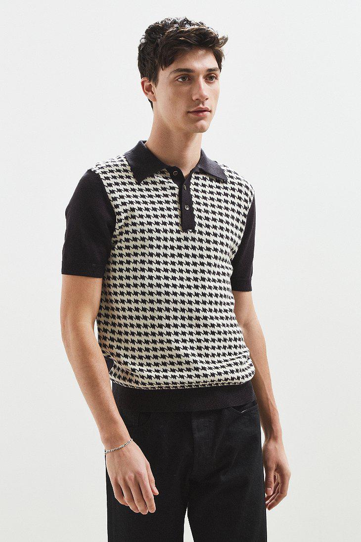 Urban Outfitters Uo Sweater Polo Shirt in Black for Men | Lyst